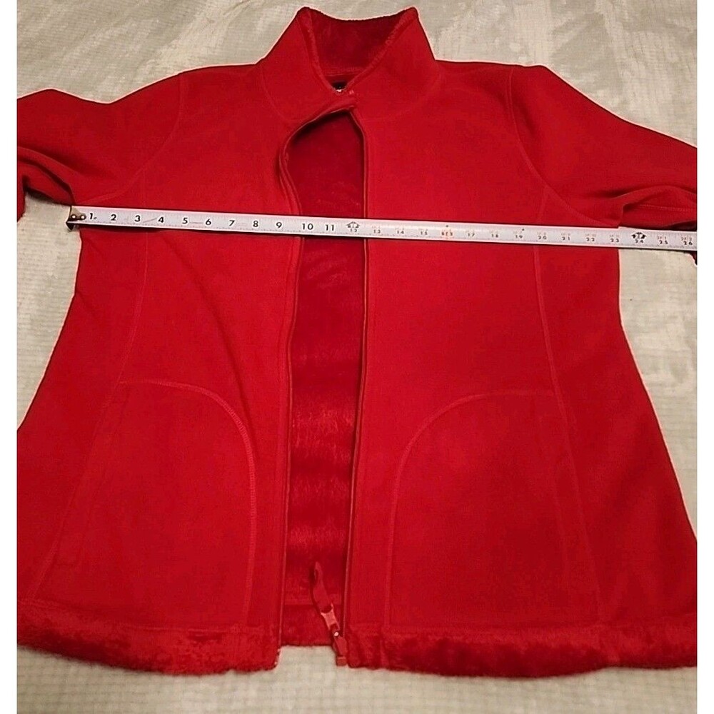 Basic Editions Red Zip Jacket Size Large - Picture 4 of 6